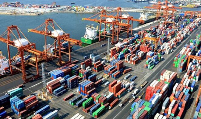 Shipping activity at Port Qasim