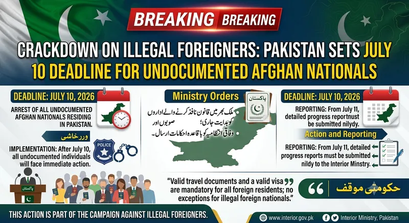 Pakistan Interior Ministry Orders Arrest of Undocumented Afghans by July 10