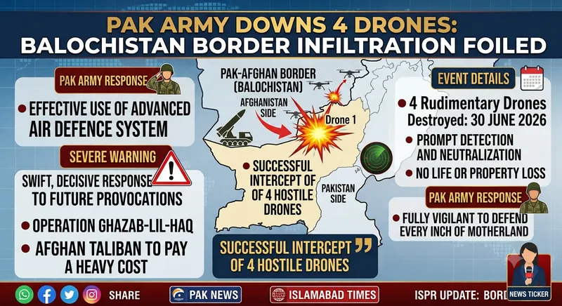 Pakistan Downs Four Afghan Drones in Balochistan