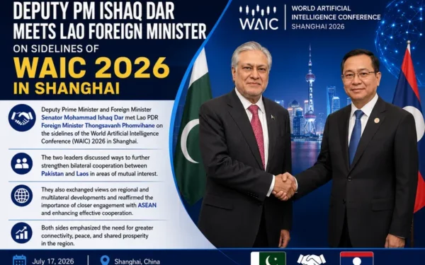 Deputy PM Ishaq Dar Meets Lao Foreign Minister in Shanghai