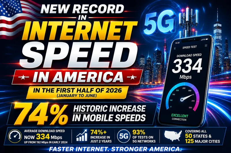 US Mobile Speeds Surge Seventy-Four Percent in First Half 2026
