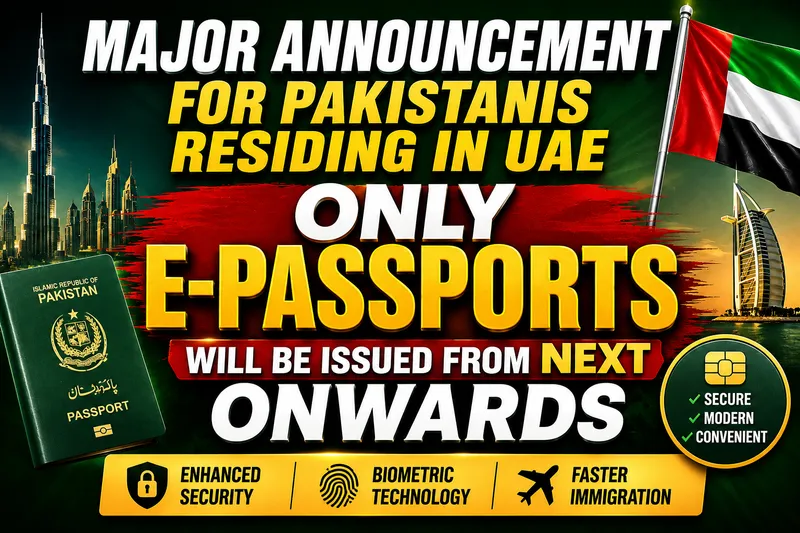 Pakistan Transitions to Mandatory e-Passports for Citizens in the UAE