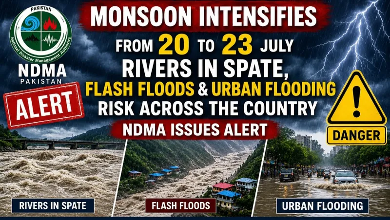 NDMA Issues Nationwide Alert as Monsoon Rains Threaten Pakistan Floods