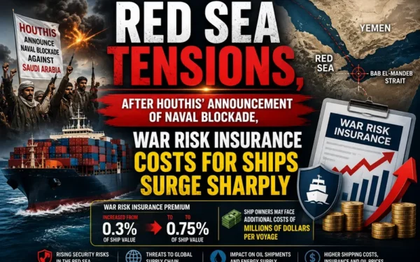 Red Sea Insurance Costs Surge Following Houthi Naval Blockade Announcement