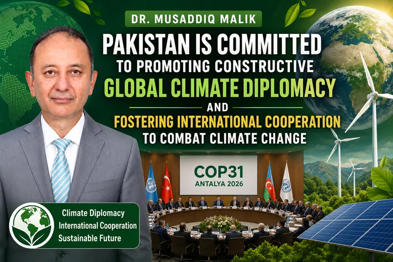 Dr. Musaddiq Malik Reaffirms Pakistan's Commitment to Global Climate Diplomacy