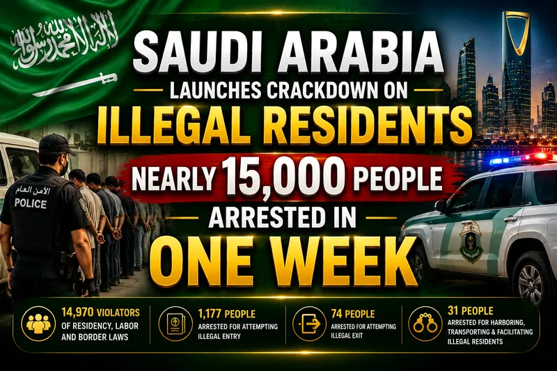 Saudi Arabia Arrests Nearly 15,000 Individuals in Recent Nationwide Sweep