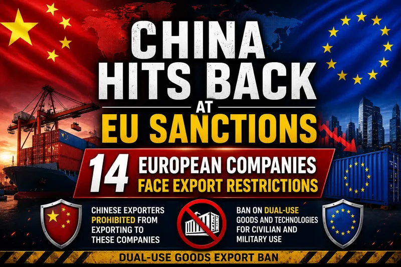 China Imposes Export Curbs on Fourteen European Firms Over Sanctions