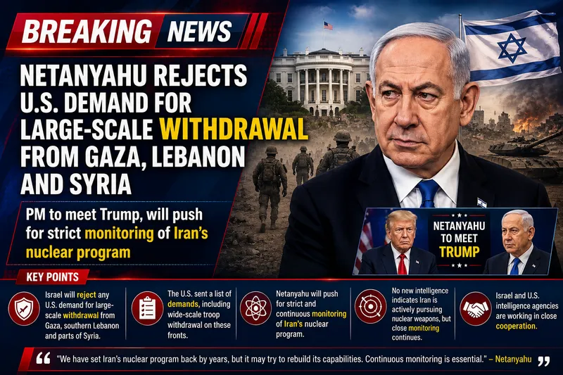Netanyahu Rejects US Pressure for Military Withdrawal From Gaza Region