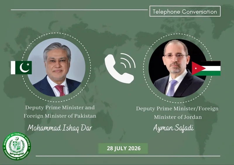 Ishaq Dar and Ayman Safadi Discuss Worsening Crisis in Palestine