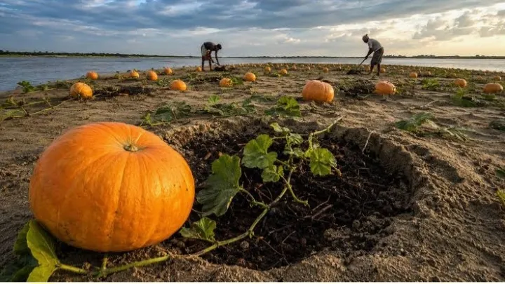 Bangladesh Revolutionizes Agriculture by Cultivating Pumpkins on Sandy Riverbanks