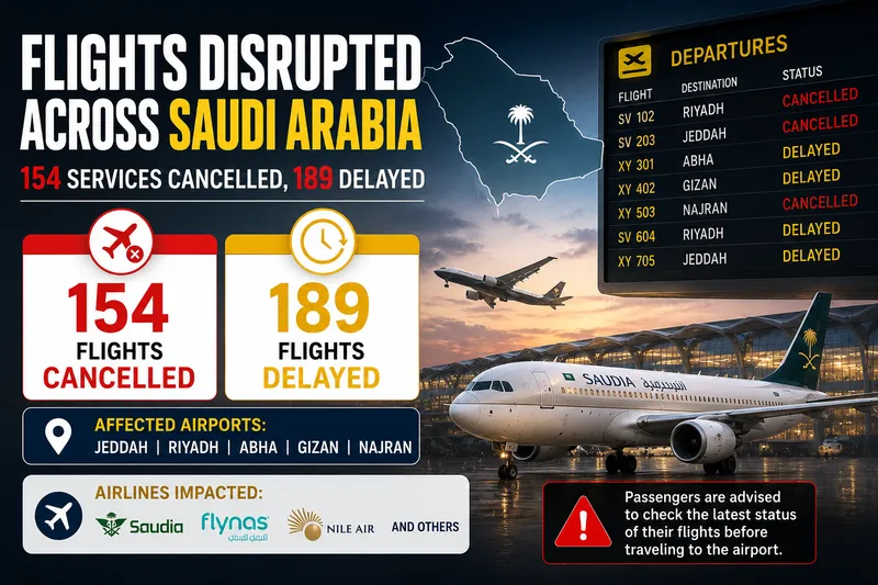 Severe Flight Disruptions Across Saudi Arabia Lead To Mass Cancellations