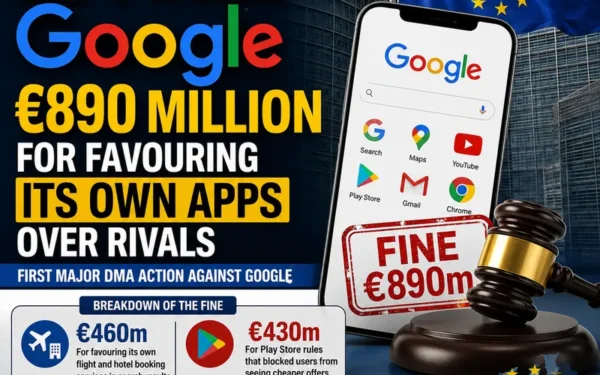 European Union Fines Google 890 Million Euros for Market Abuse