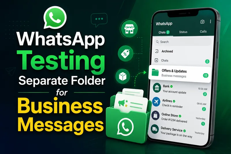 WhatsApp Testing New Folder to Organize Promotional Business Chat Messages