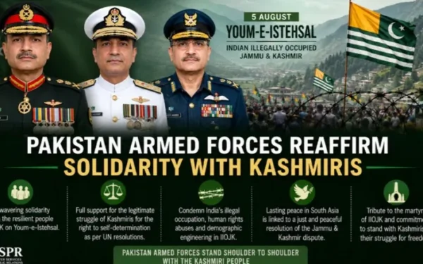 Pakistan Armed Forces Reaffirm Unwavering Support for Kashmiris on Youm-e-Istehsal