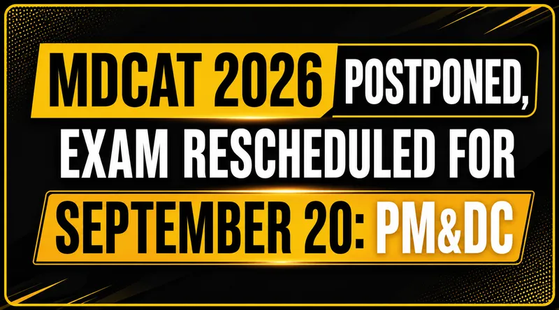 MDCAT 2026 Postponed, Exam Rescheduled for September 20: PM&DC (Image 1)