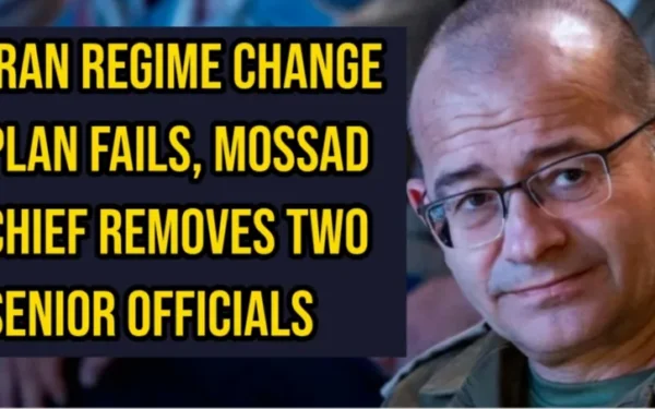Iran Regime Change Plan Fails, Mossad Chief Removes Two Senior Officials