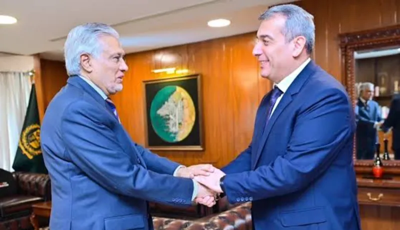Ishaq Dar Praises Azerbaijan Envoy for Strengthening Bilateral Pakistan Ties