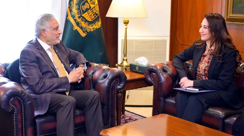 U.S. Envoy Natalie Baker Calls on Ishaq Dar, Discuss Bilateral Cooperation, Regional d developments