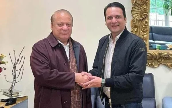 Newly elected AJK PM Barrister Iftikhar Gilani meets PML-N leadership in Lahore
