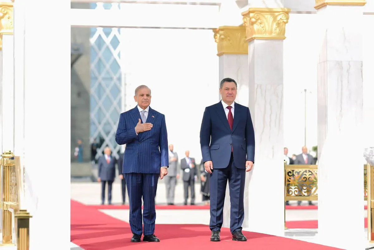 PM Shehbaz given guard of honour at Kyrgyz presidential palace (Image 3)