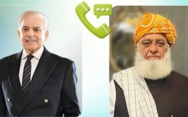 Prime Minister Shehbaz Sharif Telephones Maulana Fazlur Rehman Following Umrah