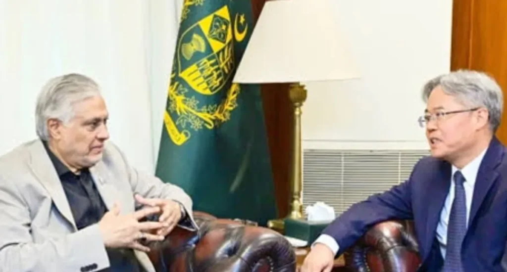 Senator Ishaq Dar meets with Chinese Ambassador Jiang Zaidong in Islamabad to discuss bilateral strategic cooperation.