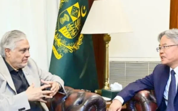 Senator Ishaq Dar meets with Chinese Ambassador Jiang Zaidong in Islamabad to discuss bilateral strategic cooperation.