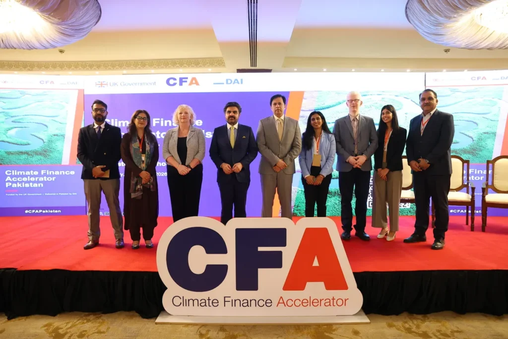 British and Pakistani officials at the Climate Finance Accelerator Pakistan Investor Roadshow in Karachi.