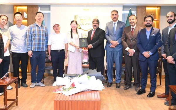 RCCI President Nosherwan Khalil Khan and the Chinese delegation discuss bilateral trade opportunities at the RCCI Chinese delegation meeting. (Image 1)